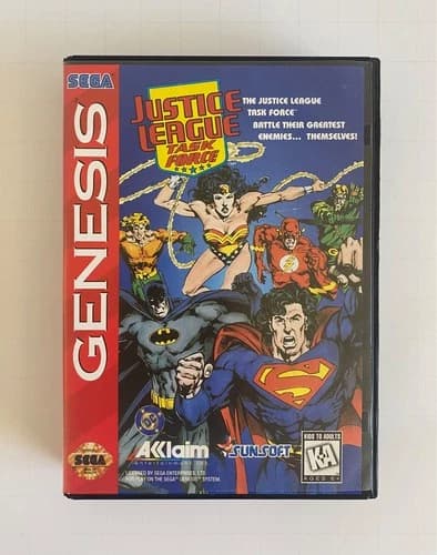 Justice League Task Force (Sega Genesis, 1995) CIB Complete With Manual Tested