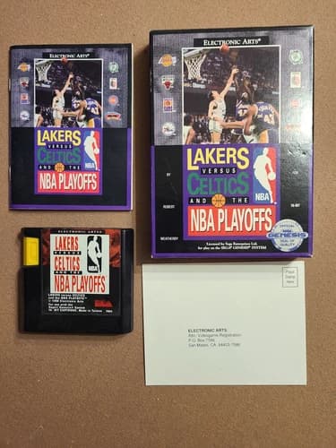 Lakers vs. Celtics and the NBA Playoffs (Sega Genesis, 1990) CIB Complete TESTED