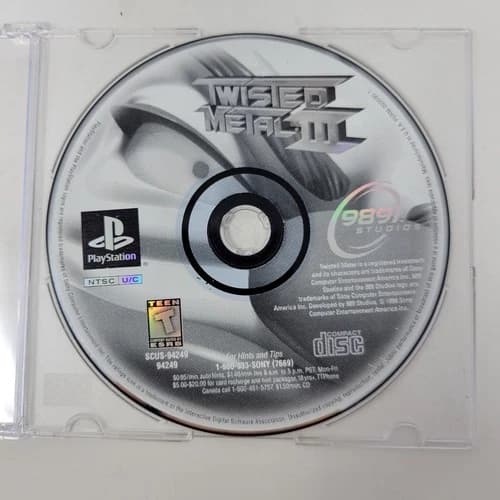 Twisted Metal III PlayStation Game Disc Only