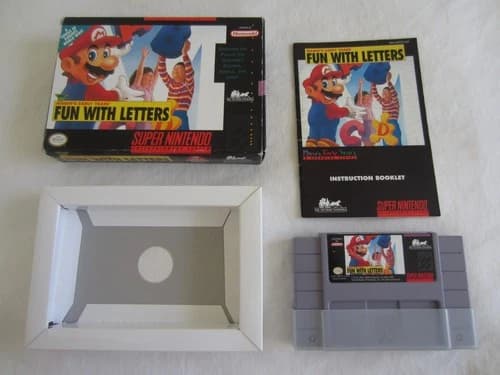 Mario's Early Years: Fun With Letters SNES Super Nintendo CIB Complete 1994 RARE