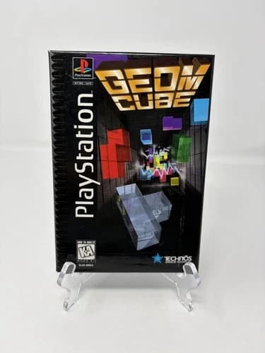 Technos Geom Cube PS1 PlayStation 1 1995 Tested Long Box Complete Manual CIB