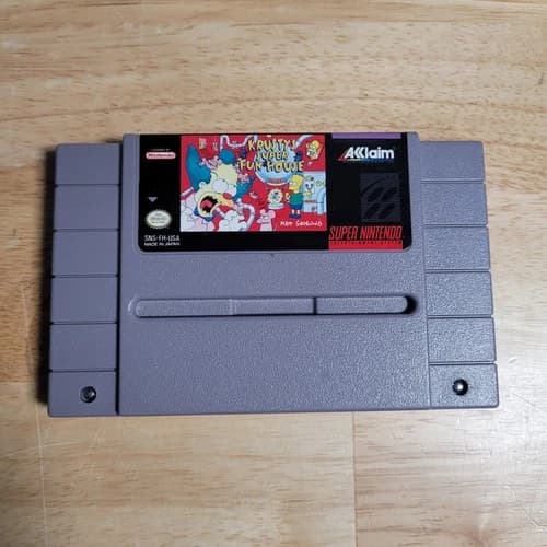 Krusty's Super Fun House SNES Super Nintendo Entertainment System, 1992 Tested