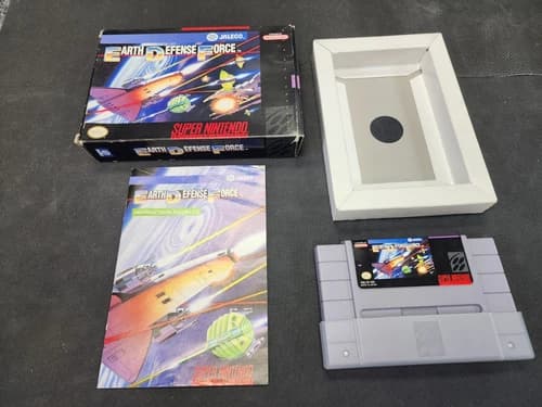 Super Earth Defense Force Super Nintendo SNES Complete in Box CIB Great Shape