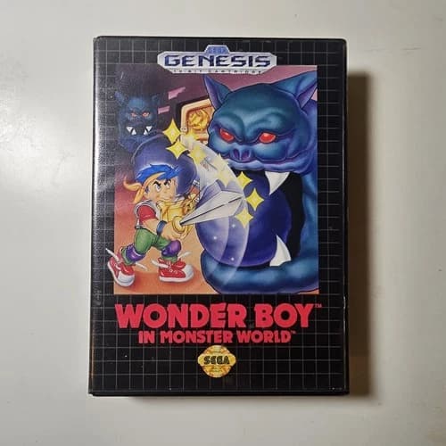 Sega Genesis Wonder Boy In Monster World Video Game Complete Manual Water Dmg