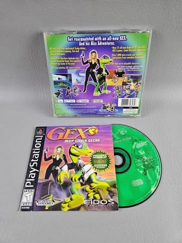Gex 3 Deep Cover Gecko PlayStation Video Game Includes Demos CIB PS1