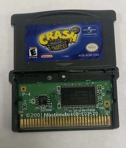 Crash Bandicoot 2 N-Tranced (Game Boy Advance) Authentic - Tested & Works VGC+