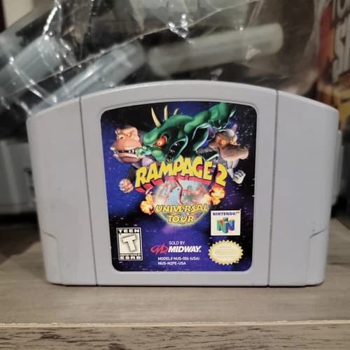 RAMPAGE 2: Universal Tour (Nintendo 64) N64 Authentic Cartridge Only - Tested