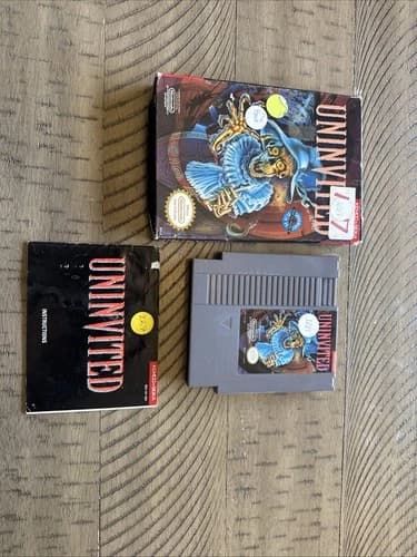Uninvited (NES, 1991 Kemco) Authentic Complete CIB Manual TESTED