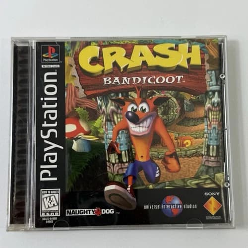 Crash Bandicoot PS1 Playstation 1 Black Label Complete With Manual Tested