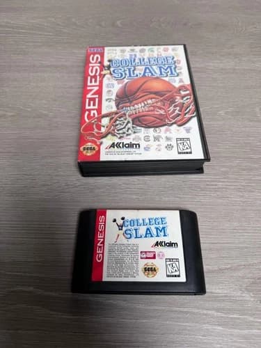 College Slam Sega Genesis Video Game Basketball Sports Multiplayer