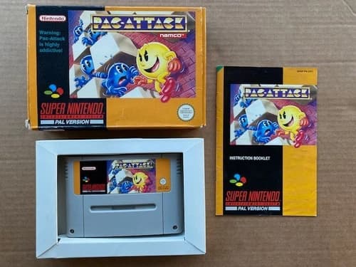 SUPER NINTENDO PAC-ATTACK SNES GAME BOXED COMPLETE TESTED AND WORKING