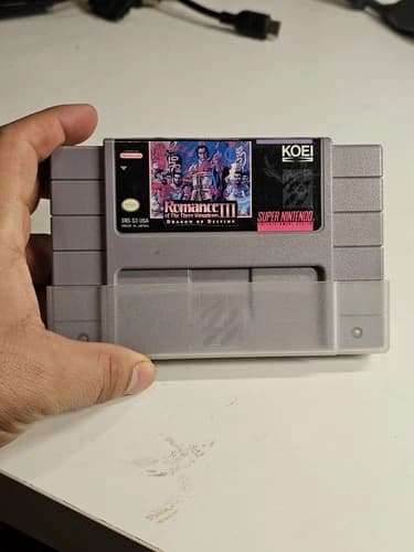 Romance of the Three Kingdoms III Dragon Destiny SNES Genuine Cartridge