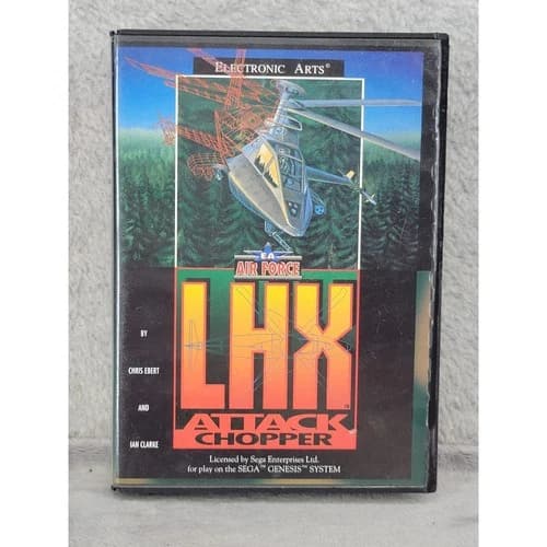 LHX Attack Chopper Sega Genesis 1992 Electronic Arts EA 16-Bit Game CIB Case