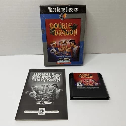DOUBLE DRAGON Sega Genesis 1992 CIB Complete In Box Tested/Working W/Protector