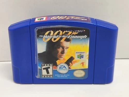 007 The World Is Not Enough Nintendo 64 N64 Authentic Tested Blockbuster Label