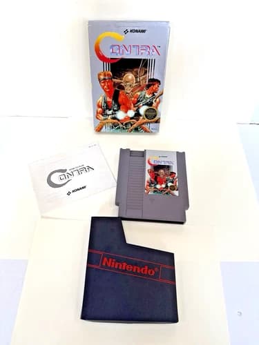 Contra (Nintendo NES) Konami CIB Complete in Box - Great Condition Tested/Works!
