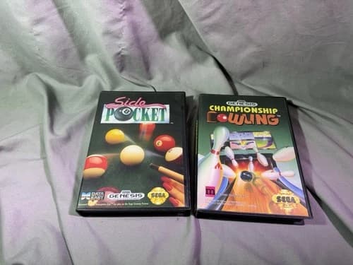 Side Pocket (Sega Genesis, 1992) Championship Bowling Complete W/ Manual