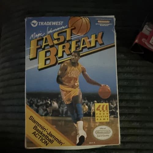 Tradewest Magic Johnson's Fast Break Complete Manual Multiplayer NES Basketball