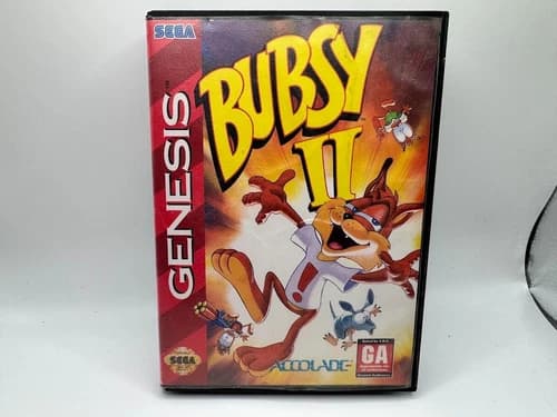 Bubsy II 2 (Sega Genesis, 1994) CIB * TESTED * Complete With Box, Manual, Cart