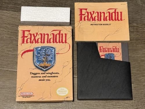 Faxanadu Nintendo Nes Complete CIB Authentic Tested Good Shape