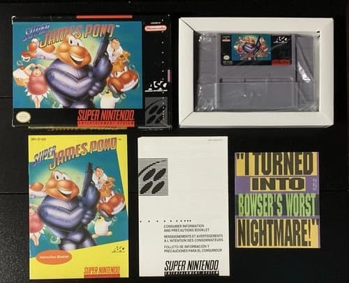 Super James Pond SNES Super Nintendo CIB Box Manual Inserts Game