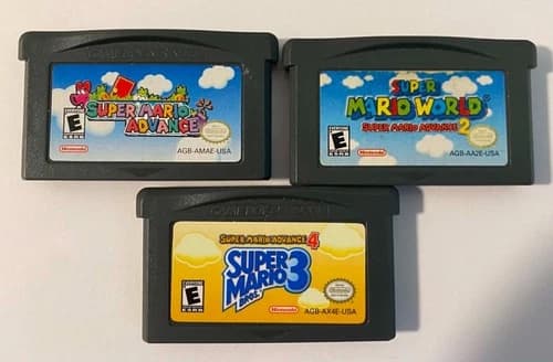 3 Super Mario Advance Game Boy Advance Cartridges Authentic Tested to Work