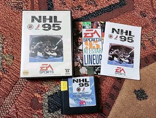 NHL 95 Sega Genesis AUTHENTIC SEGA COMPLETE Case Manual EA Hockey 1995 NHL95