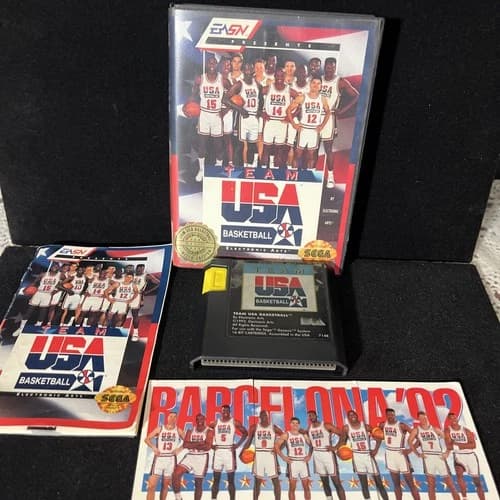 Team USA Basketball (Sega Genesis, 1992) Limited Edition # Complete w/ Cards!