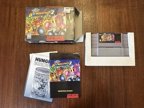 Super Bomberman 2 Super Nintendo SNES Complete CIB Box Manual Bomber Man