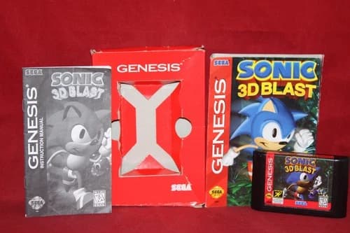 Sonic 3D Blast (Sega Genesis, 1996) Authentic Game Cartridge, CIB Complete