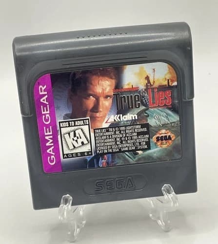1995 TRUE LIES Sega Game Gear Cartridge - TESTED Acclaim Arnold Schwarzenegger