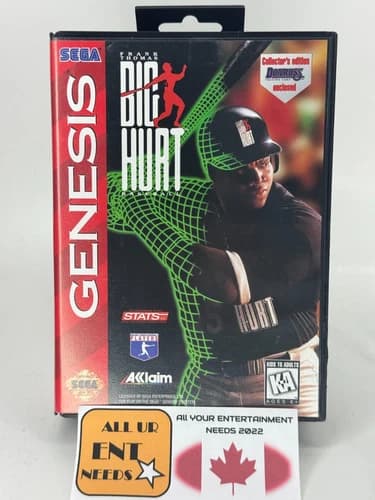 Frank Thomas Big Hurt Baseball (Sega Genesis, 1995) VG Tested CIB Complete in Bo