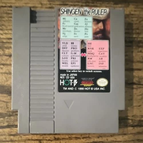 HOT-B Shingen the Ruler Nintendo NES Game Cartridge NTSC-U/C US/Canada
