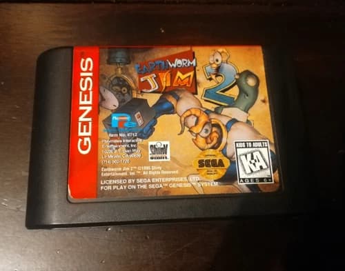 Earthworm Jim 2 (Sega Genesis, 1996) Cartridge Only, Tested & Works! Authentic!