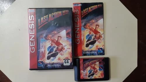LAST ACTION HERO (Sega Genesis, 1993) Complete Box,Cart & Manual. Tested & Works