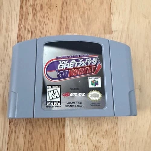 Wayne Gretzky's 3D Hockey Nintendo 64 N64 Game Cartridge NUS-006 Midway 1996