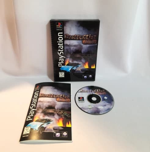 Destruction Derby Sony PlayStation PS1 1995 Cardboard Longbox Complete Excellent