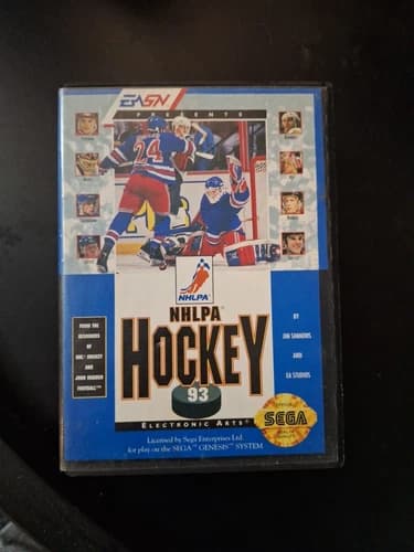 NHLPA Hockey '93 (Sega Genesis, 1992) Complete With Manual