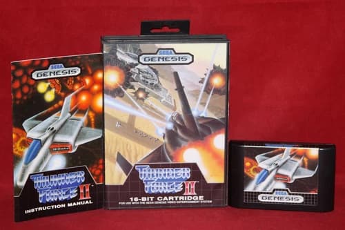 Thunder Force II 2 (Sega Genesis, 1989) Authentic Game Cartridge, CIB Complete