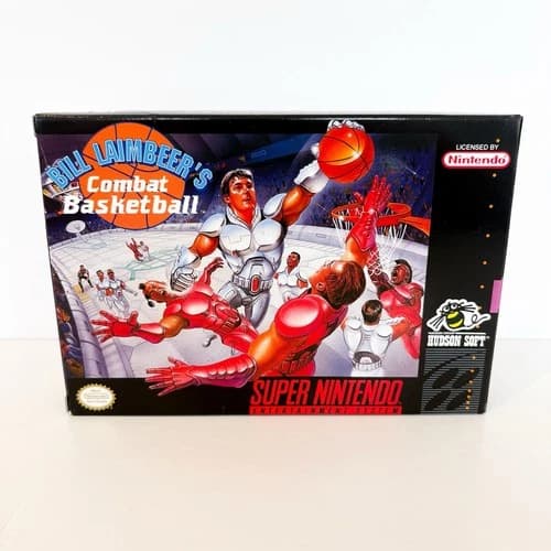 Bill Laimbeer's Combat Basketball Super Nintendo SNES 1991 Complete in Box CIB