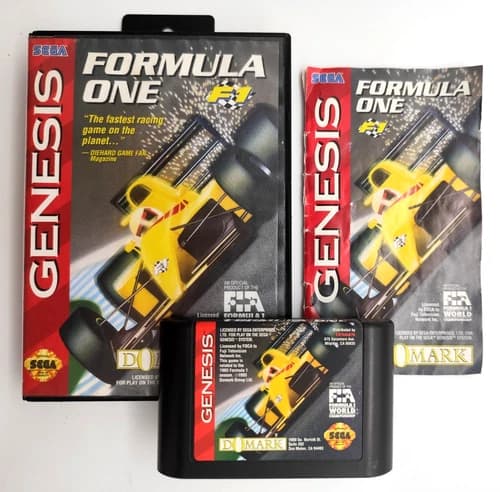 Formula One F1 (Sega Genesis, 1993) COMPLETE CIB Authentic Tested & Cleaned!