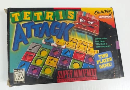 Tetris Attack Super Nintendo SNES Complete In Box Authentic 1996