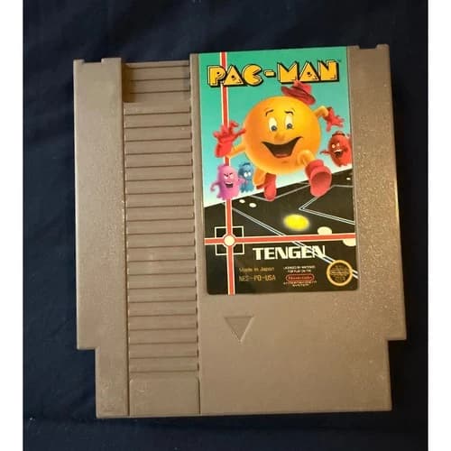 Pac-Man Nintendo NES Tengen Gray Cartridge Vintage 8-Bit Video Game NES-PQ-USA
