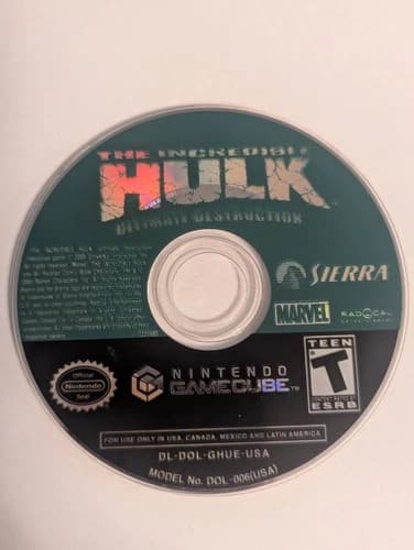 The Incredible Hulk Ultimate Destruction Game Cube Disc Only *Tested See Pics*