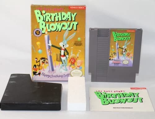 The Bugs Bunny Birthday Blowout NES Nintendo Complete CIB! Good Condition! Nice!