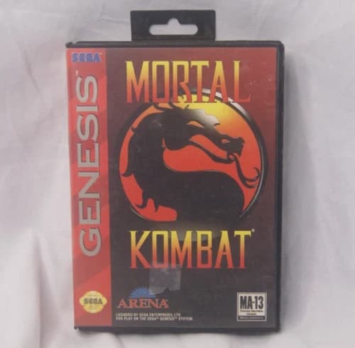 Mortal Kombat For SEGA Genesis 1992 Minty Complete In Box Tested and Working