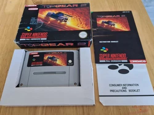 Top Gear 2 SNES Complete Rare Good Condition