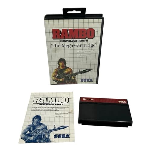 Rambo: First Blood Part II (Sega Master System, 1986) Complete w/ Manual Tested