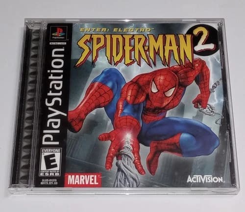 Spider-Man 2 Enter: Electro PS1 PlayStation 1 Black Label Complete CIB
