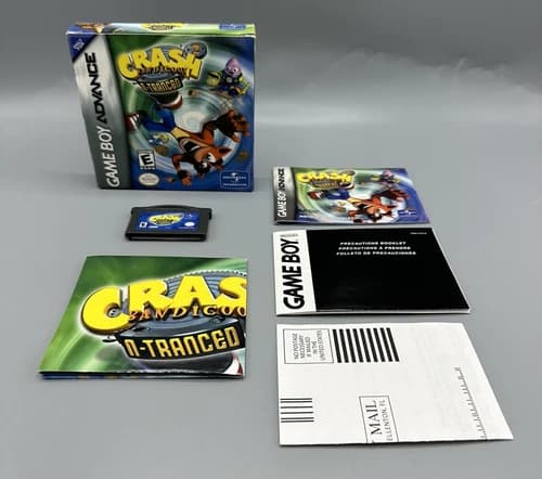 CRASH BANDICOOT 2 N-TRNACED NINTENDO GAMEBOY ADVANCE CIB Complete TESTED WORKS